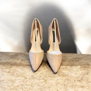 French Connection Beige Studded Heels